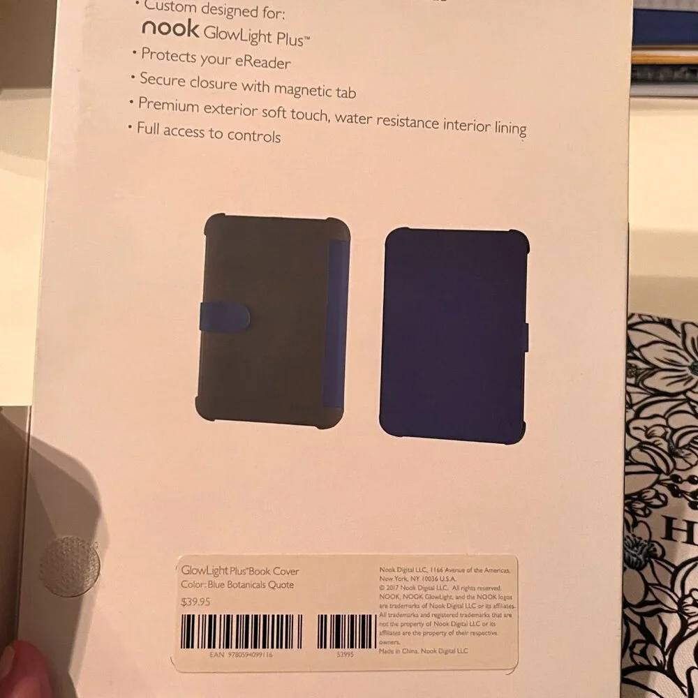 Barnes & Noble Nook GlowLight Plus Cover Jane Austen Theme‎ (e/x) (NEW)